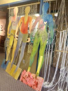 Life size paintings on wood panel